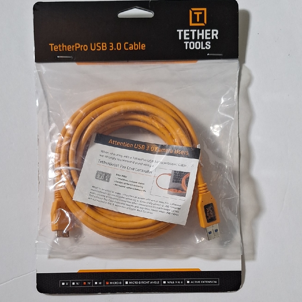 TetherPro USB 3.0 Cable - Orange NWOT